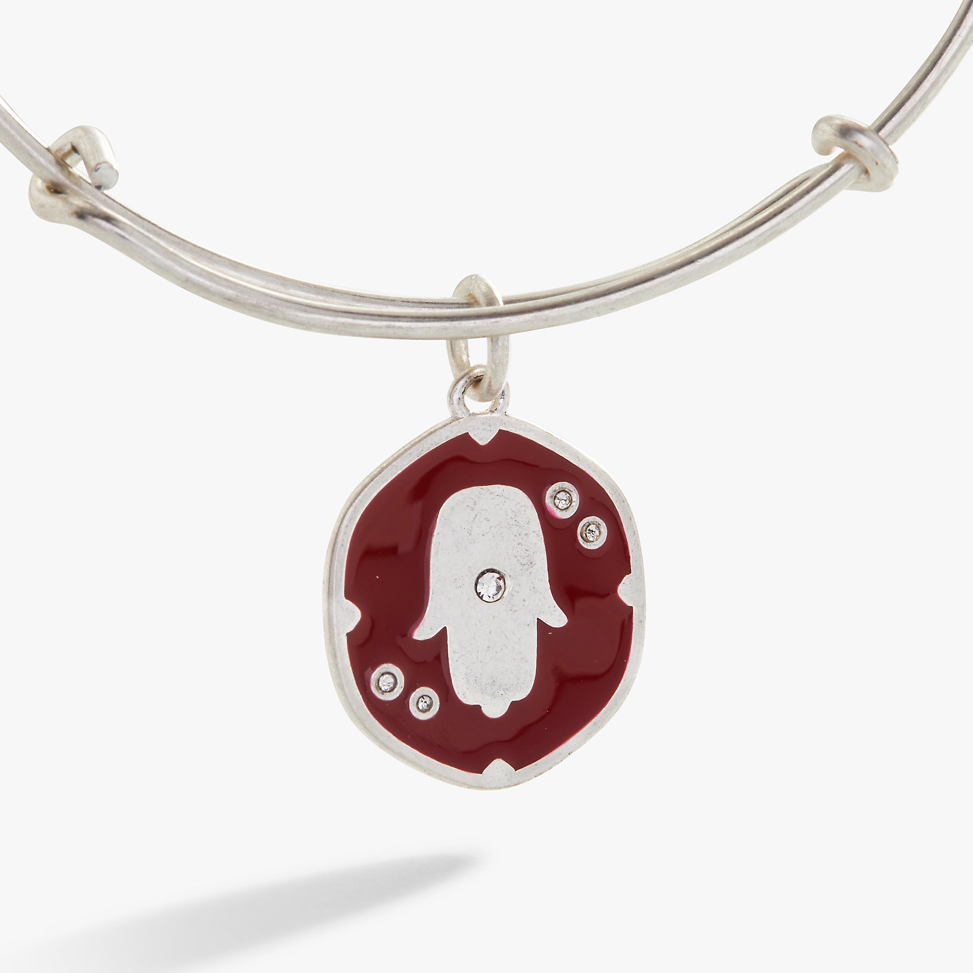 Glass Crystal Hamsa Charm Bangle - Aaria Tees Aaria Tees