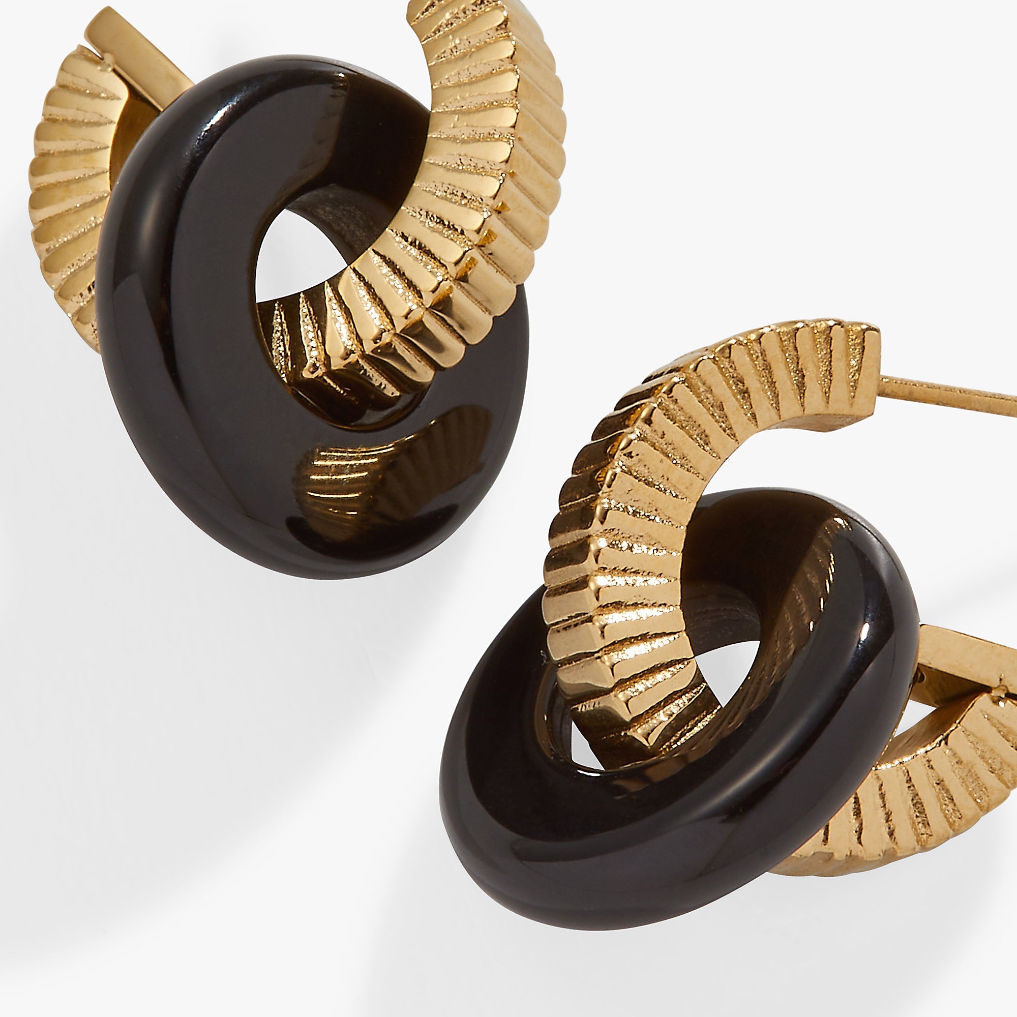 Black Onyx Textured Earrings - Aaria Tees Aaria Tees