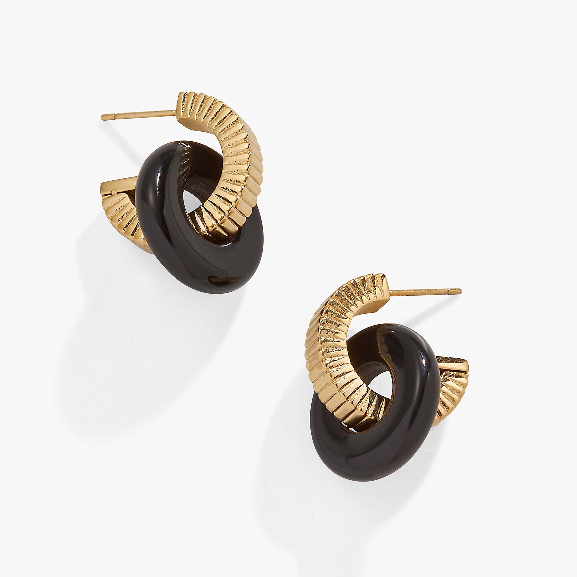 Black Onyx Textured Earrings - Aaria Tees Aaria Tees