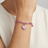 Heart Charm Double Paperclip Chain Bracelet - Aaria Tees Aaria Tees