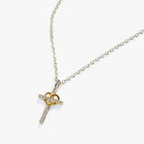 Cross And Heart Necklace, Sterling Silver - Aaria Tees Aaria Tees