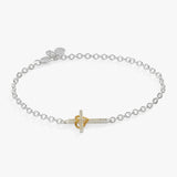 Cross And Heart Bracelet, Sterling Silver - Aaria Tees Aaria Tees
