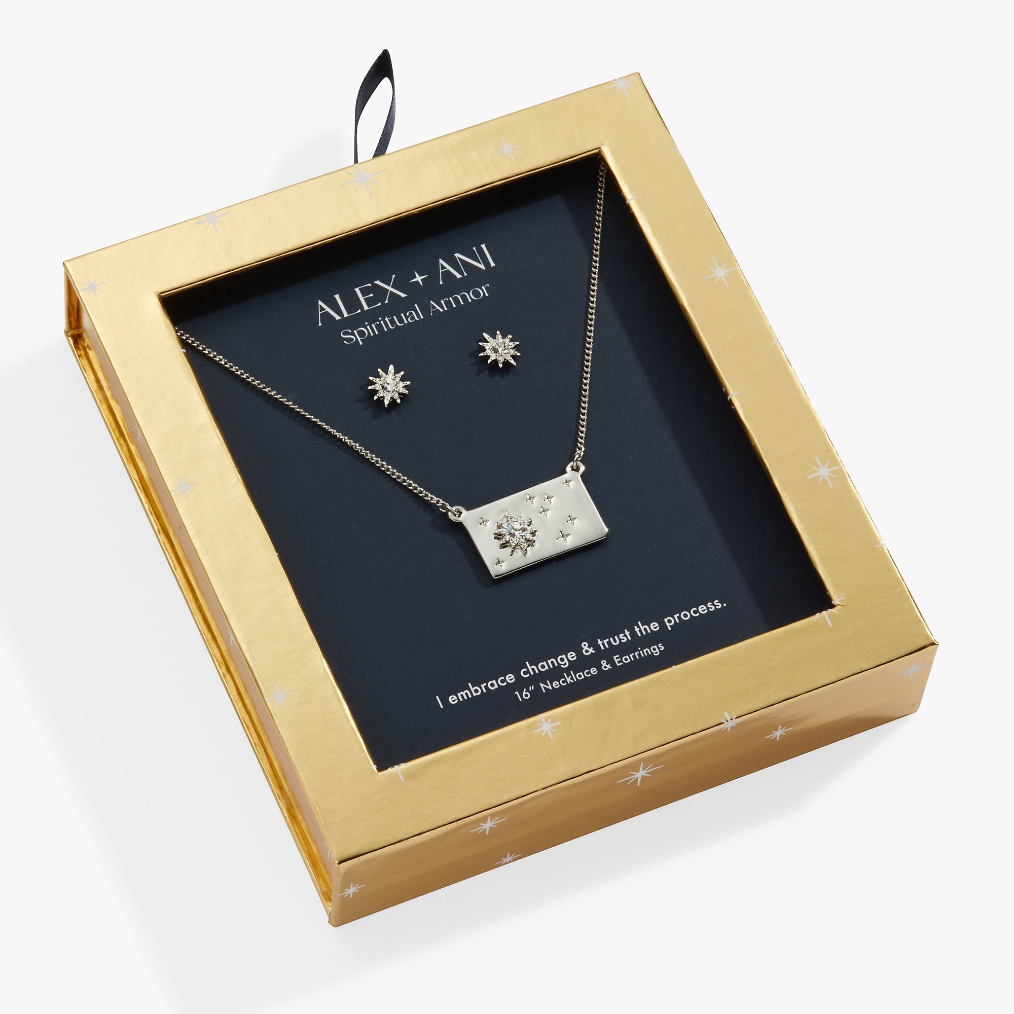 Starburst Charm Necklace and Stud Earring Gift Set - Aaria Tees Aaria Tees