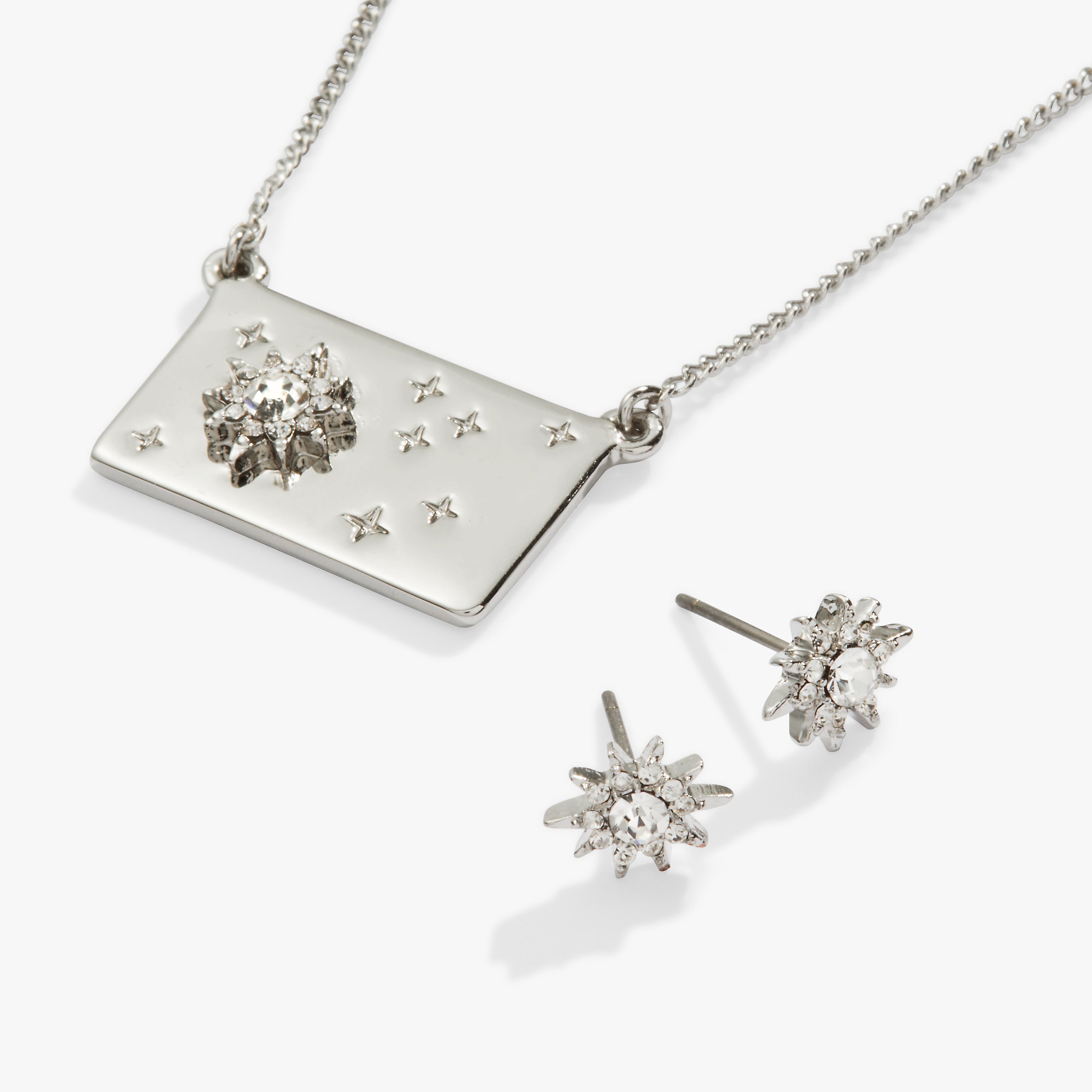 Starburst Charm Necklace and Stud Earring Gift Set - Aaria Tees Aaria Tees