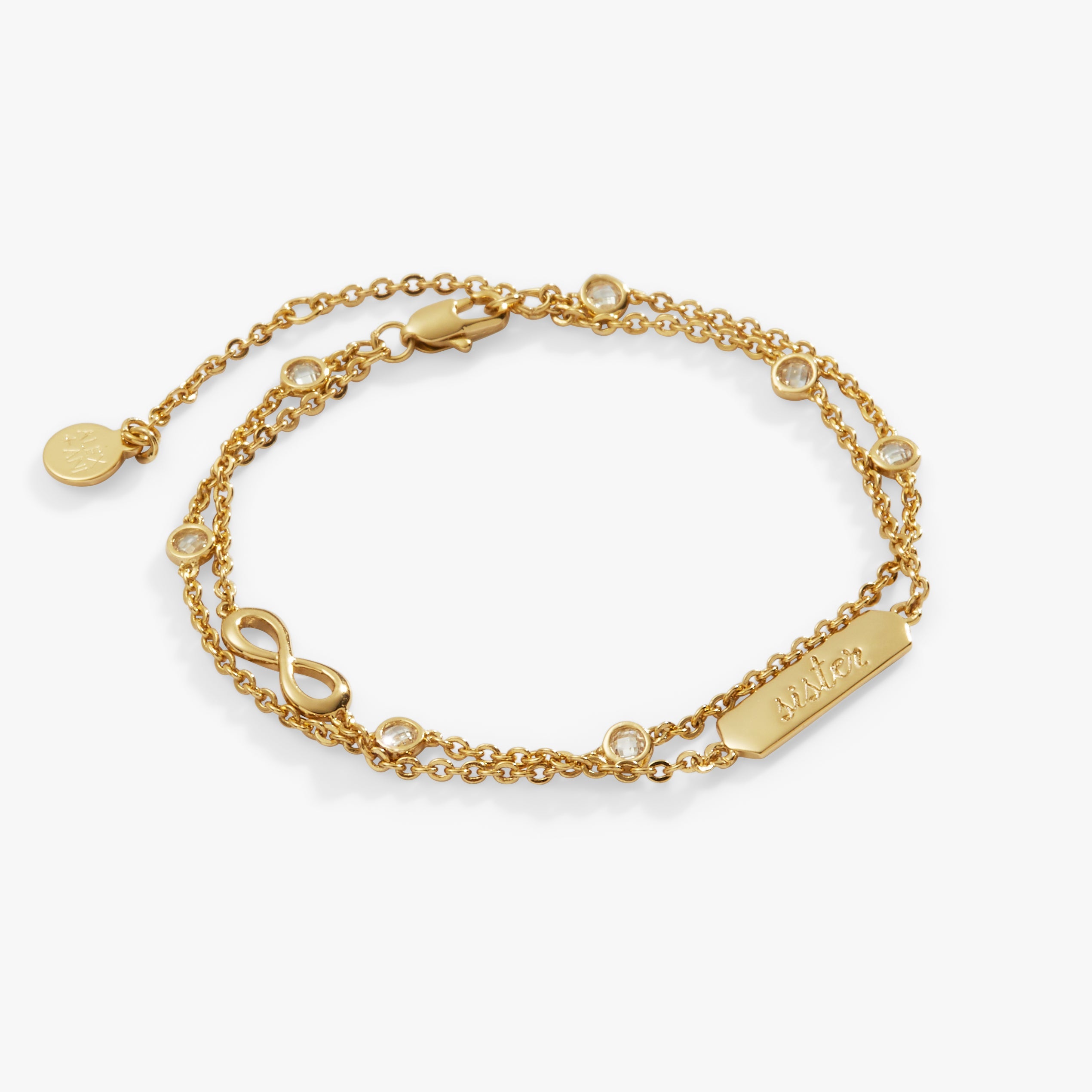Sister Infinity Chain Double Strand Bracelet - Aaria Tees Aaria Tees