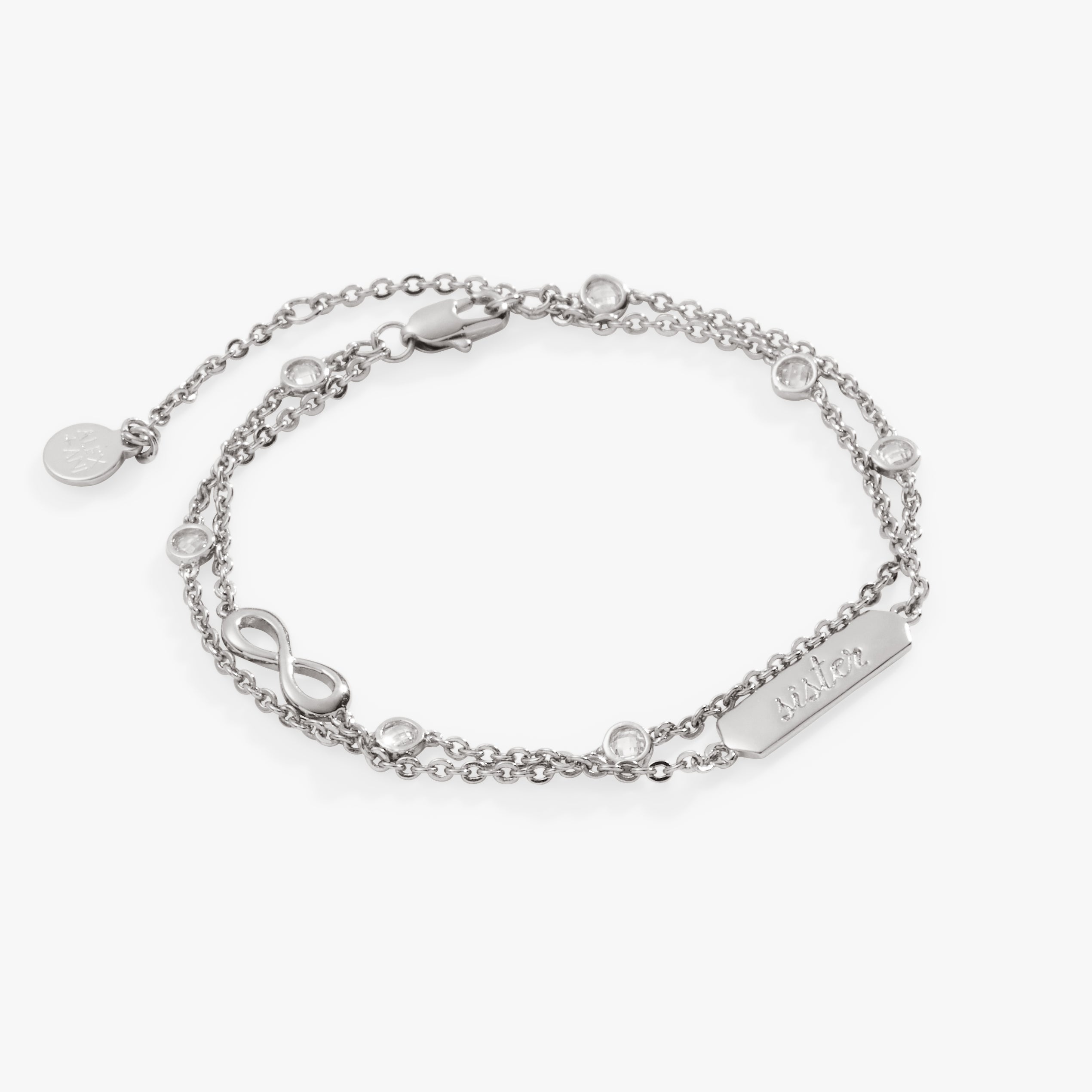Sister Infinity Chain Double Strand Bracelet - Aaria Tees Aaria Tees
