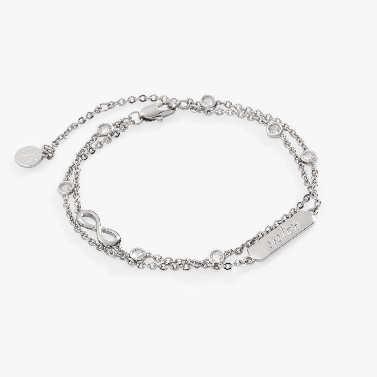 Sister Infinity Chain Double Strand Bracelet - Aaria Tees