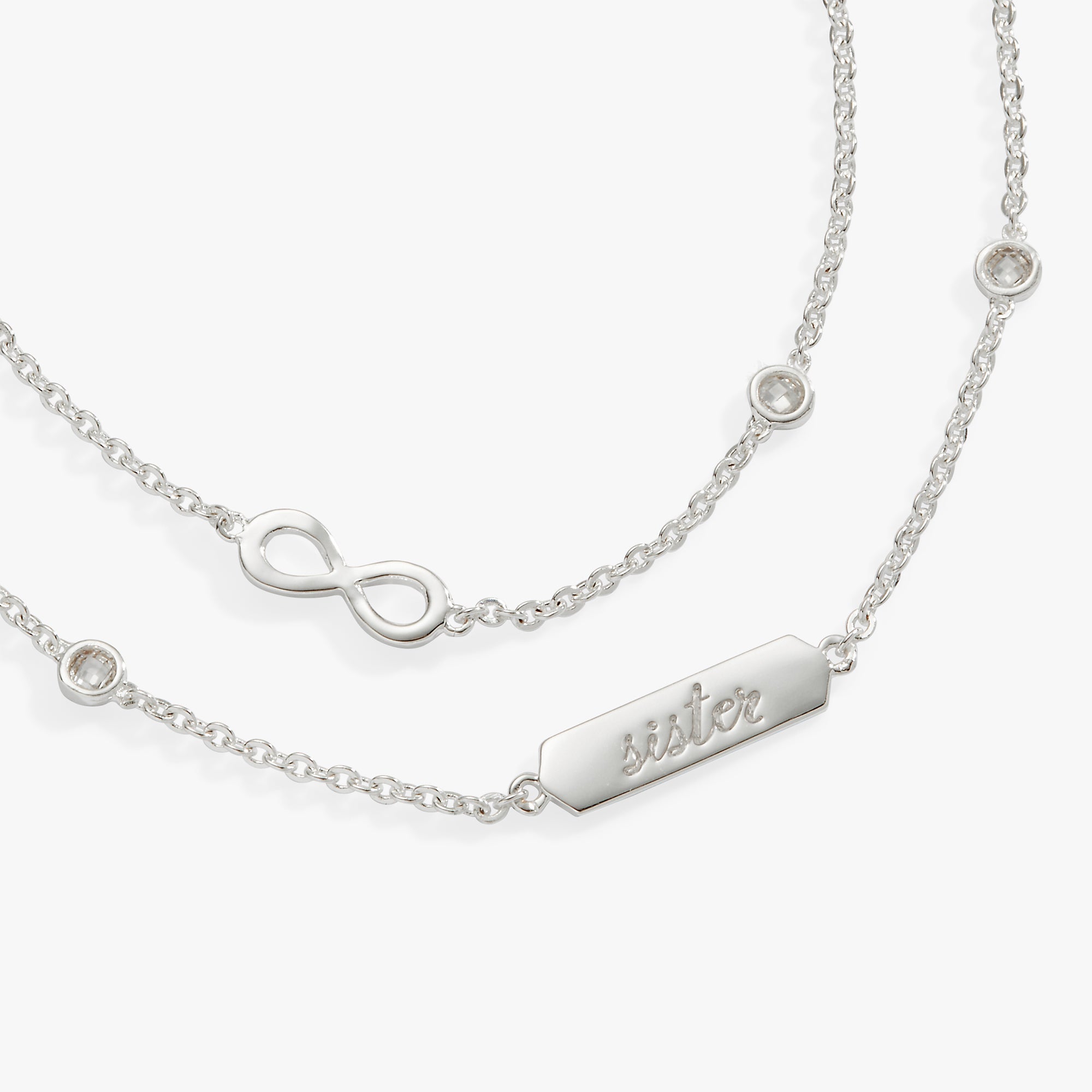 Sister Infinity Chain Double Strand Bracelet - Aaria Tees Aaria Tees