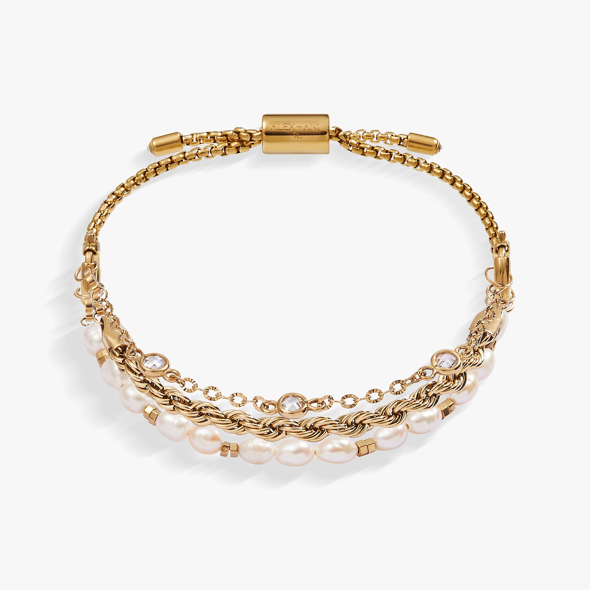 Crystal + Pearl Stranded™ Bracelet Set - Aaria Tees Aaria Tees