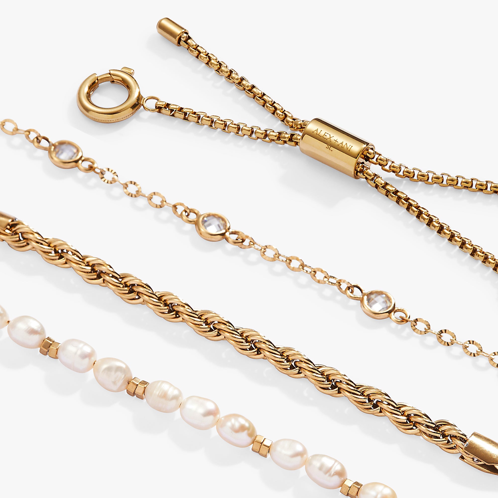 Crystal + Pearl Stranded™ Bracelet Set - Aaria Tees Aaria Tees