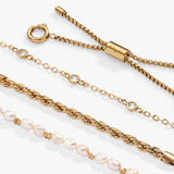 Crystal + Pearl Stranded™ Bracelet Set - Aaria Tees Aaria Tees