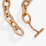 Oval Link Crystal Chain Toggle Bracelet - Aaria Tees Aaria Tees
