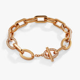 Oval Link Crystal Chain Toggle Bracelet - Aaria Tees Aaria Tees