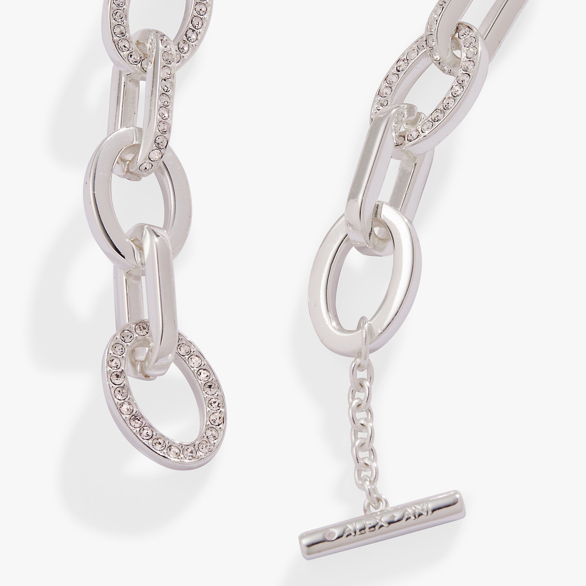 Oval Link Crystal Chain Toggle Bracelet - Aaria Tees Aaria Tees