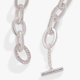 Oval Link Crystal Chain Toggle Bracelet - Aaria Tees Aaria Tees