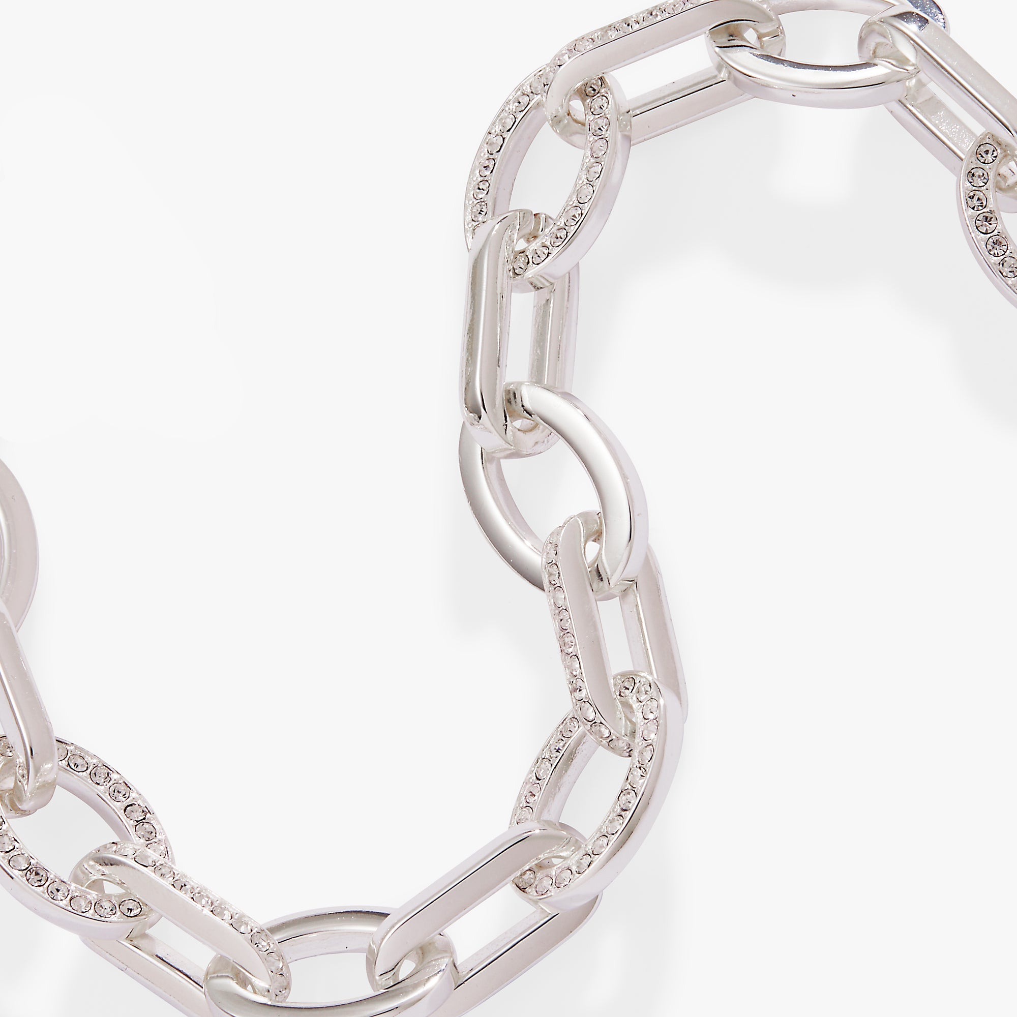 Oval Link Crystal Chain Toggle Bracelet - Aaria Tees Aaria Tees