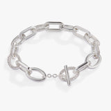 Oval Link Crystal Chain Toggle Bracelet - Aaria Tees Aaria Tees