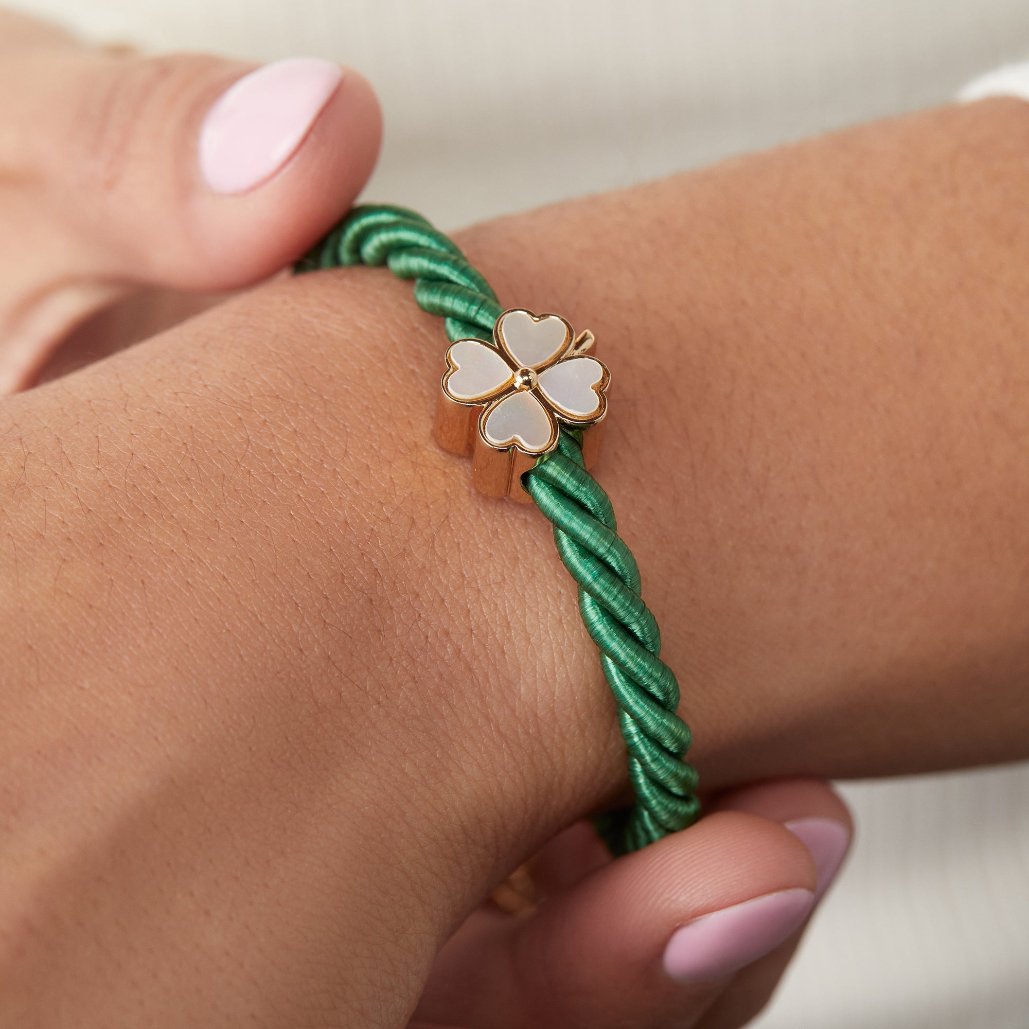 Four Leaf Clover Cord Bracelet - Aaria Tees Aaria Tees