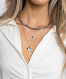 Ines Raindrop Necklace Sapphire Aaria Tees