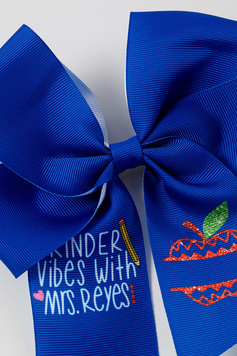 Blue floral hair bow - Aaria Tees Aaria Tees