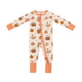 Pumpkin Spice (Convertible Zip Footies) - Aaria Tees Aaria Tees
