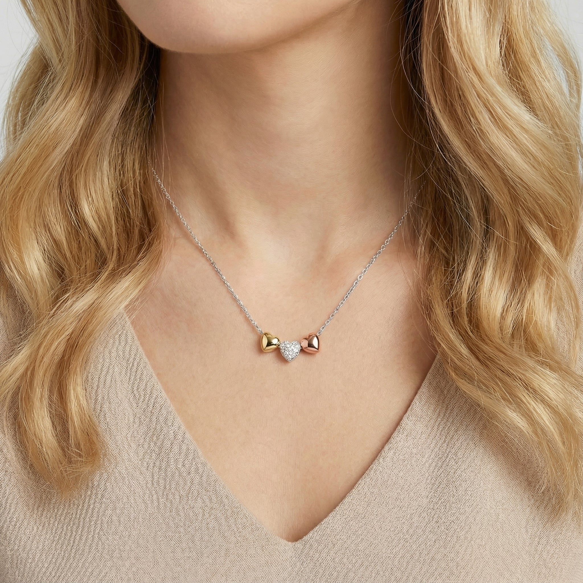 Crystal Heart Slider Necklace - Aaria Tees Aaria Tees