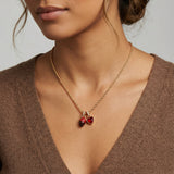 Chocolate-Covered Strawberry Duo Charm Pendant Necklace - Aaria Tees Aaria Tees