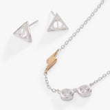 Harry Potter™ Glasses and Deathly Hallows Necklace and Earring Set, Sterling Silver - Aaria Tees Aaria Tees
