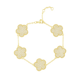 Adeline Clover Pave Bracelet Aaria Tees