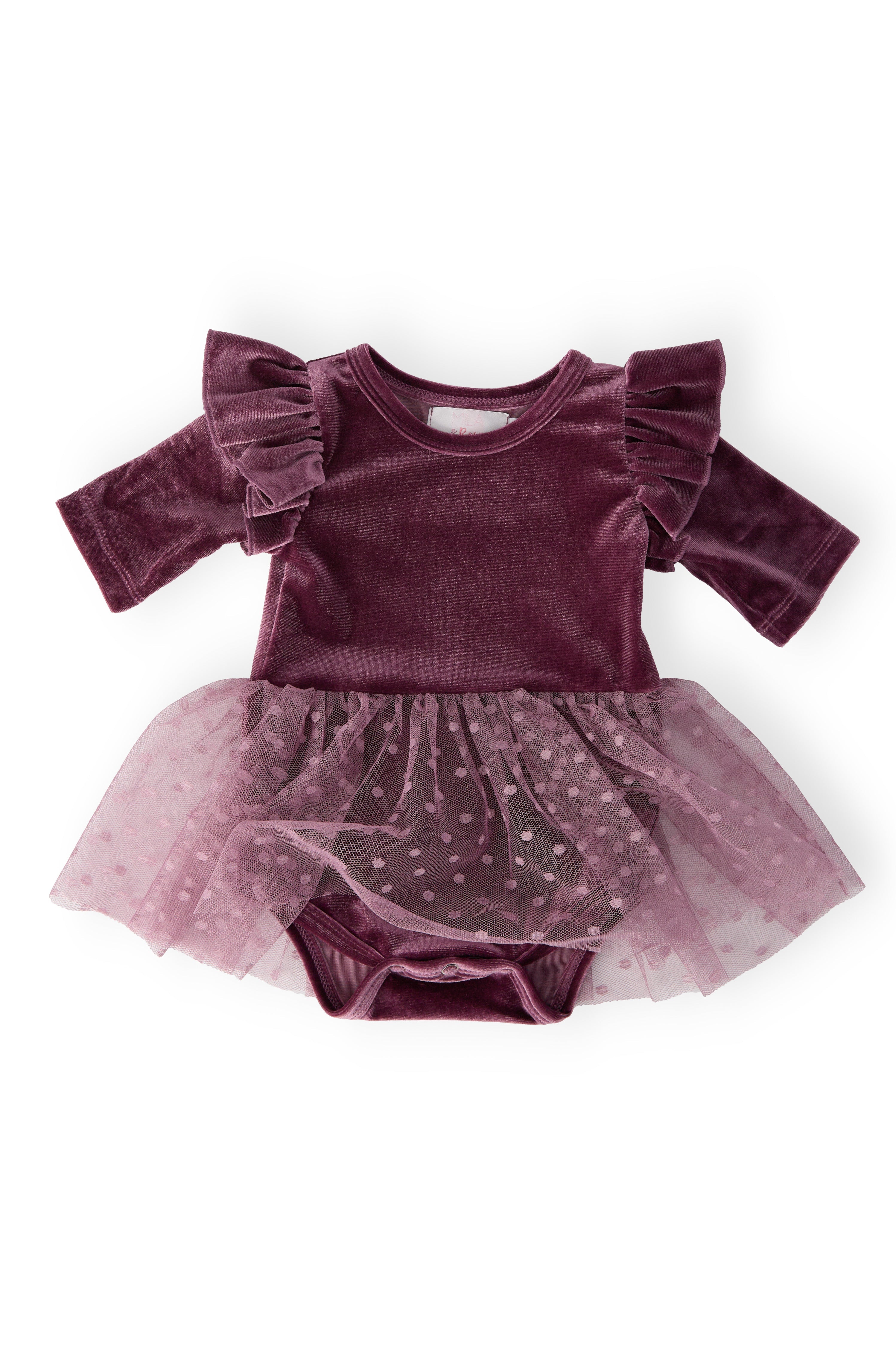 Amethyst Velvet Tutu Bodysuit - Aaria Tees Aaria Tees