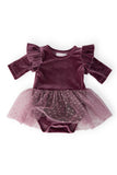 Amethyst Velvet Tutu Bodysuit - Aaria Tees Aaria Tees