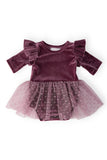 Amethyst Velvet Tutu Bodysuit - Aaria Tees Aaria Tees