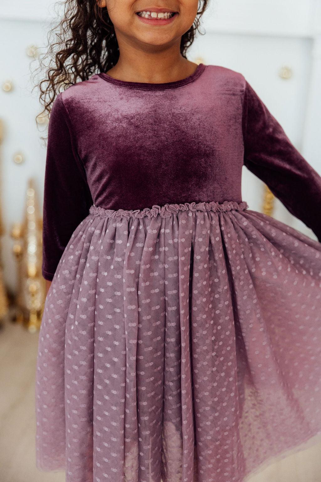 Amethyst Velvet Tutu Dress - Aaria Tees Aaria Tees