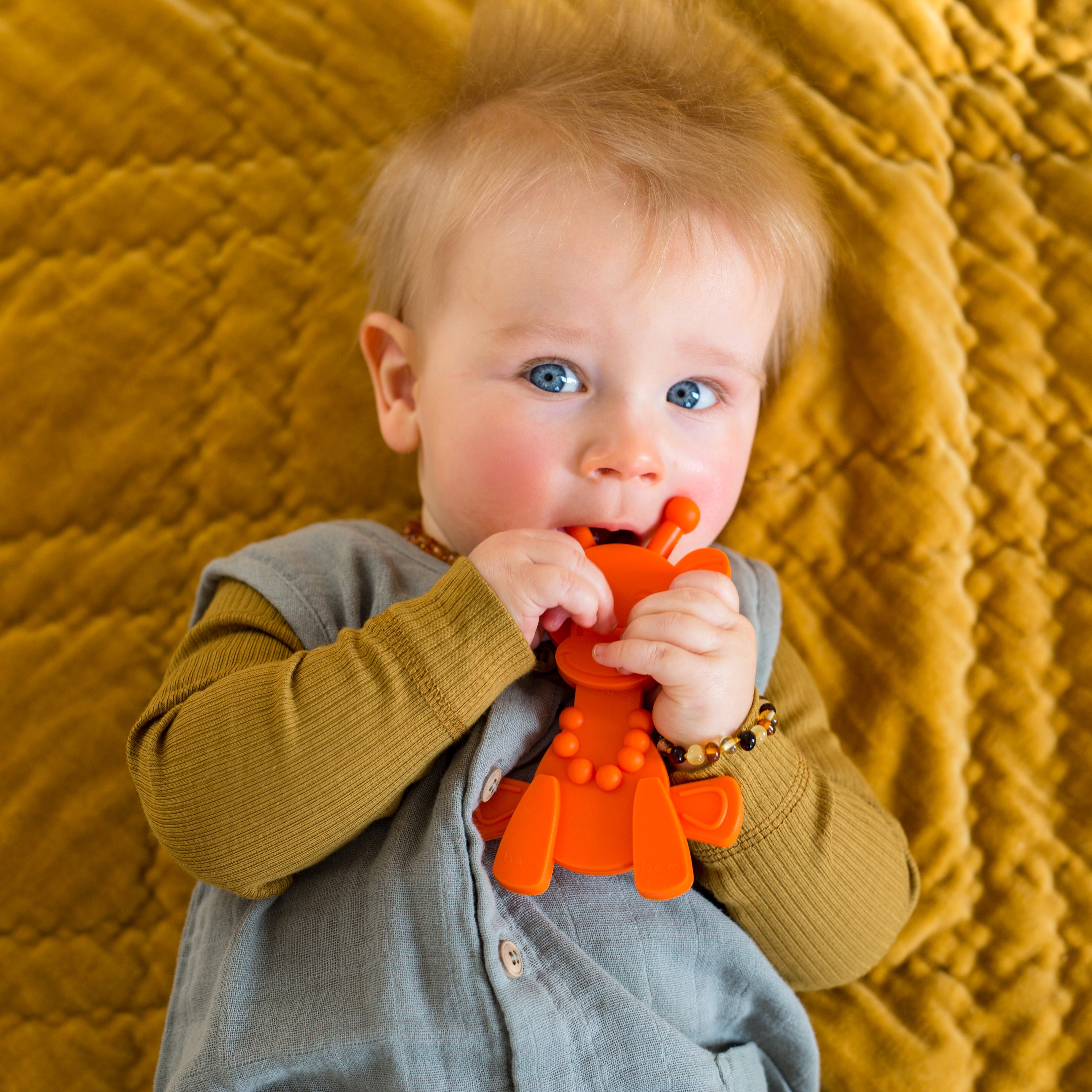 Little bamBAM Baby Teething Toy – Orange - Aaria Tees Aaria Tees