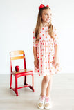 An Apple a Day 3/4 Sleeve Pocket Twirl Dress - Aaria Tees Aaria Tees