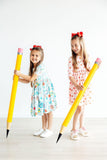 An Apple a Day 3/4 Sleeve Pocket Twirl Dress - Aaria Tees Aaria Tees