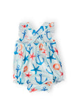Anchors Away Ruffle Cross Back Romper - Aaria Tees Aaria Tees