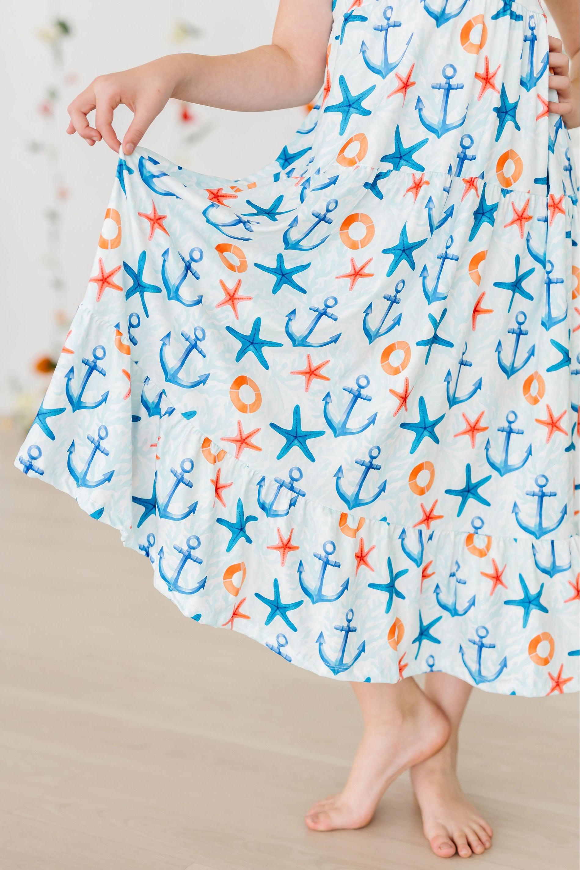 Anchors Away Ruffle Maxi Dress - Aaria Tees Aaria Tees