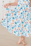 Anchors Away Ruffle Maxi Dress - Aaria Tees Aaria Tees