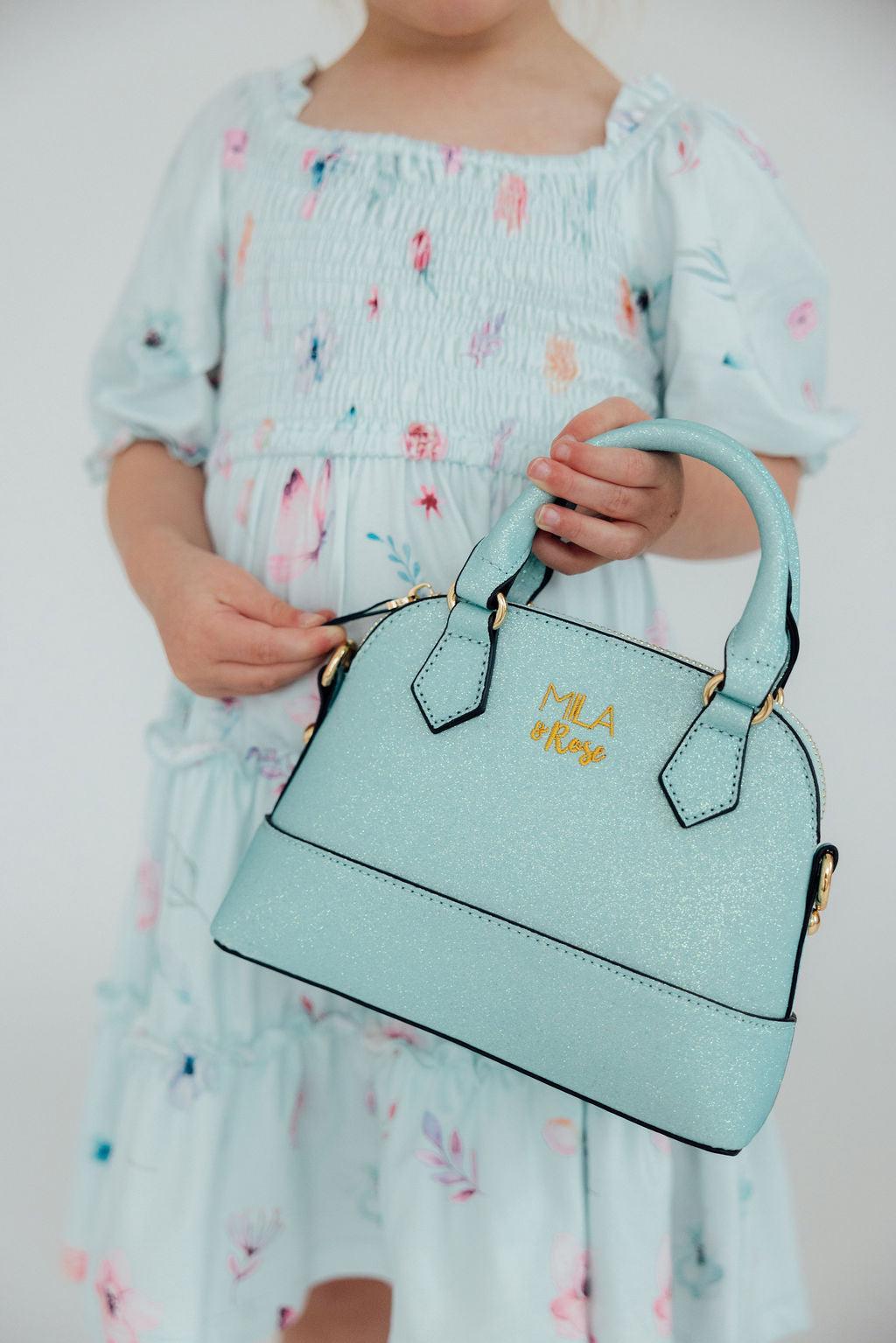 Aqua Glitter Girl's Crossbody Purse - Aaria Tees Aaria Tees
