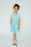 Aqua S/S Pocket Twirl Dress - Aaria Tees Aaria Tees