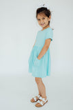 Aqua S/S Pocket Twirl Dress - Aaria Tees Aaria Tees