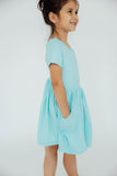 Aqua S/S Pocket Twirl Dress - Aaria Tees Aaria Tees