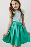 Aqua S/S Ruffle Tee - Aaria Tees Aaria Tees