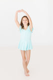 Aqua S/S Twirl Leotard - Aaria Tees Aaria Tees