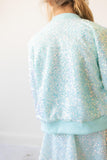 Aqua Sequin Jacket - Aaria Tees Aaria Tees