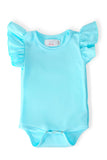 Aqua S/S Flutter Bodysuit - Aaria Tees Aaria Tees