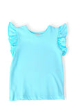 Aqua S/S Ruffle Tee - Aaria Tees Aaria Tees