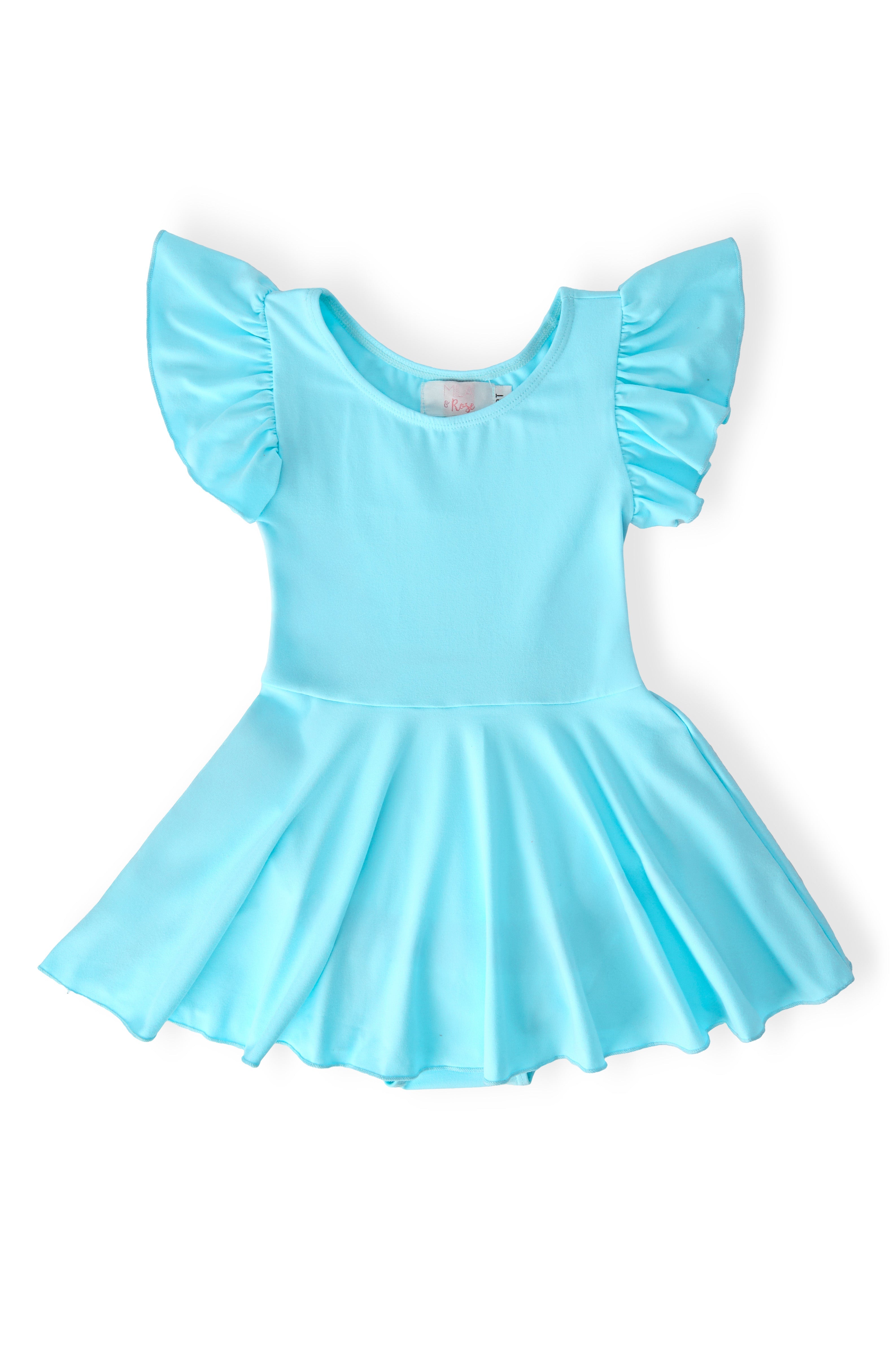 Aqua S/S Twirl Leotard - Aaria Tees Aaria Tees