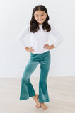 Aquamarine Ribbed Velvet Bells - Aaria Tees Aaria Tees